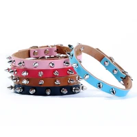 spiked studded small large cat collar rivet accessory hond neck strap for kitten necklace leather pu pitbull bullcat pet