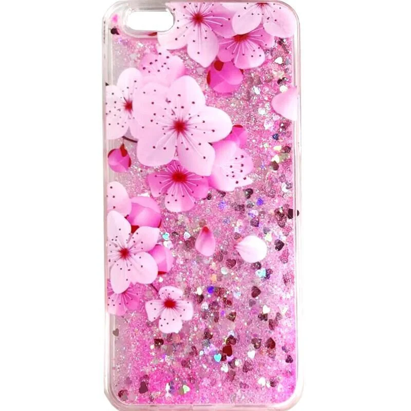 

Glitter Phone Case for Iphone 11 12 Pro Peach Blossom Luxury Xs Max Quicksand Meitu T9 Protective Case 8 Lanyard XR Back Cover