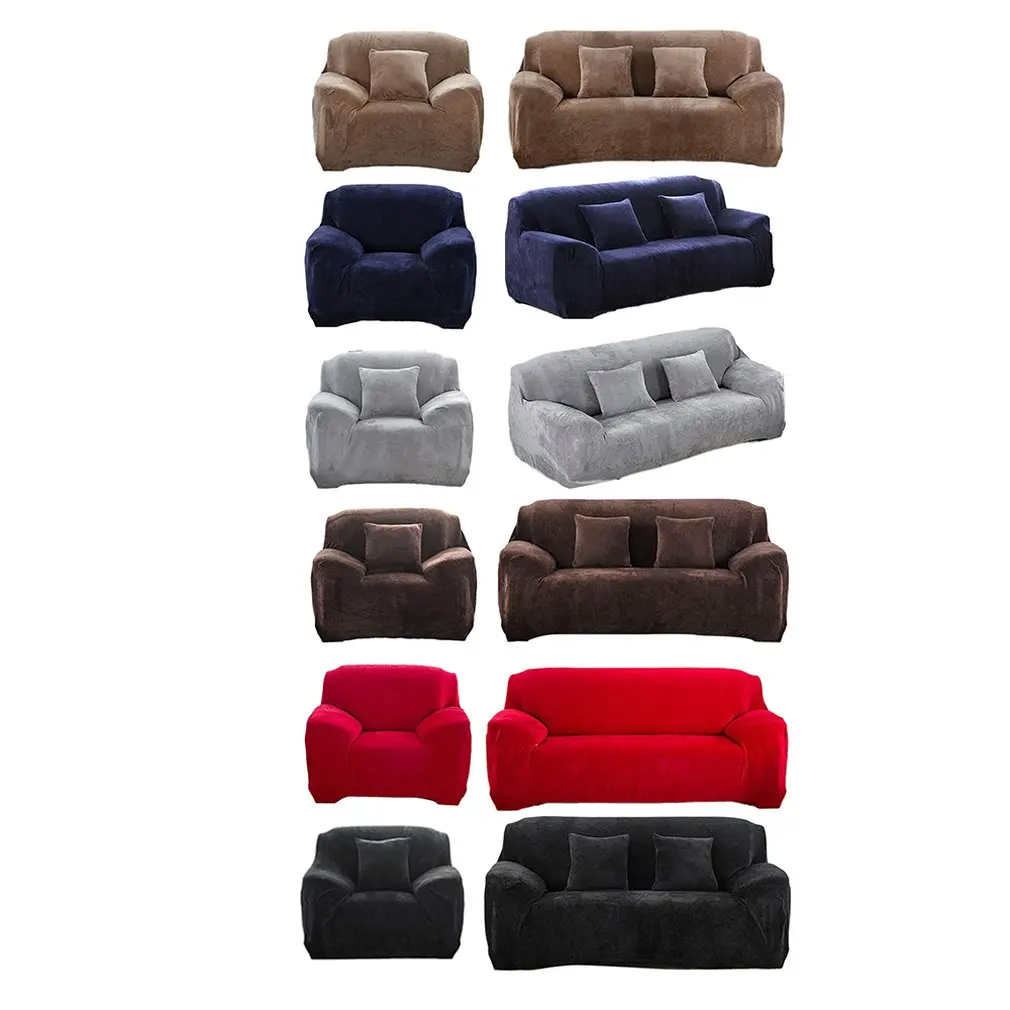 Горячая Распродажа одноцветные Угловые чехлы для диванов гостиной эластичные из