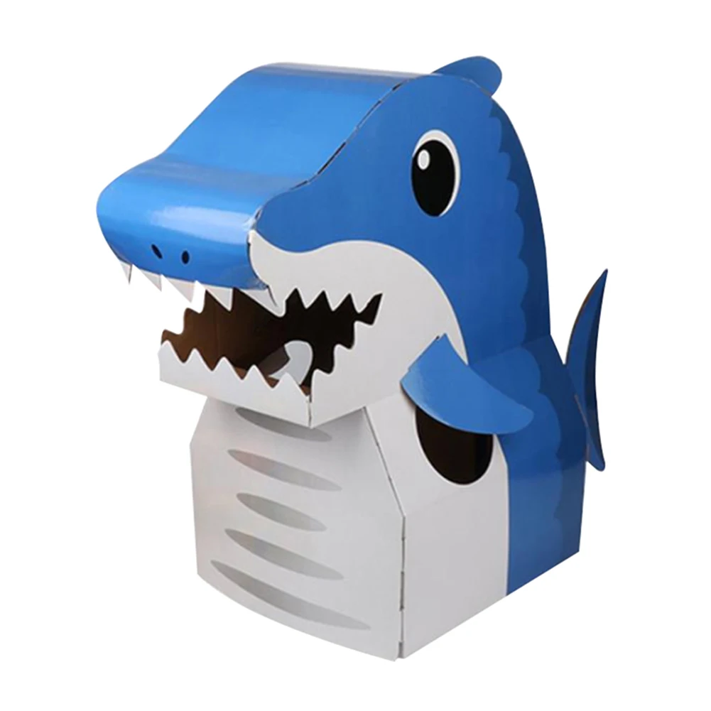 

Kids DIY Wearable Carton Clothes Handmade Kindergarten Performance Clothing Carton Animal Elephant Shark Dinosaur Giraffe Gifts