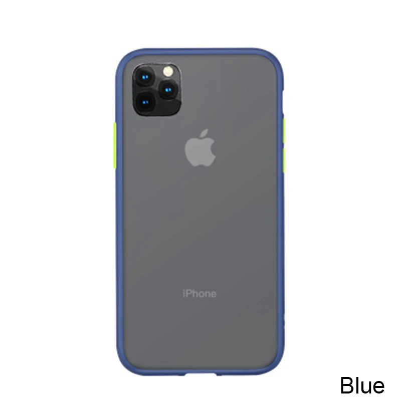 Чехол для Телефона IPhone 7 8 Plus X 11 Pro XR XS Max контрастный цвет прозрачный силикон ТПЭ противоударный прозрачный защитный чехол - Цвет: blue