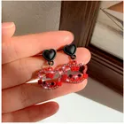 Серьги-подвески женские с кристаллами, изогнутые