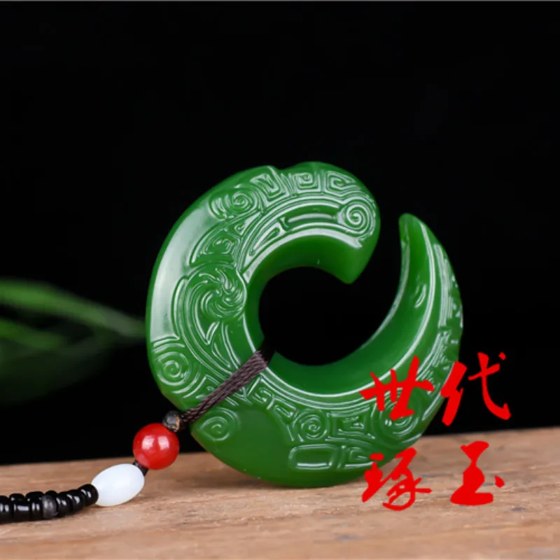 Натуральный белый зеленый китайский нефритовый рун ожерелье из бисера Шарм