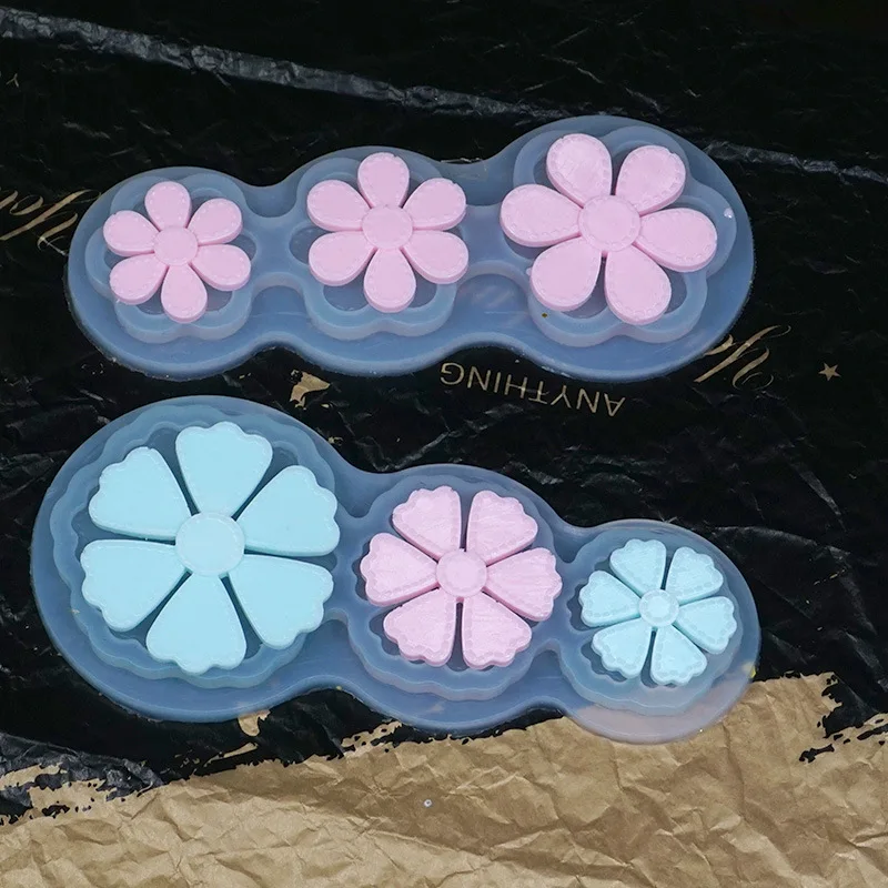 Мягкие формы из УФ-смолы (3 полости) матовые для цветов мягкие силиконовые