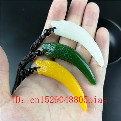 Ожерелье с подвеской в виде дракона из натурального разноцветного зеленого