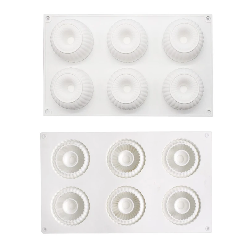 6 Cavities Strip Circle Silicone Soap Mold For DIY Handmade Candle Cake Molds |