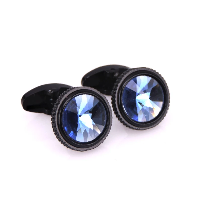 

black crystal Cufflinks For Men Square nature stone Cuff Links Business Shirt Cuff Buttons for father boyfriend wedding wear
