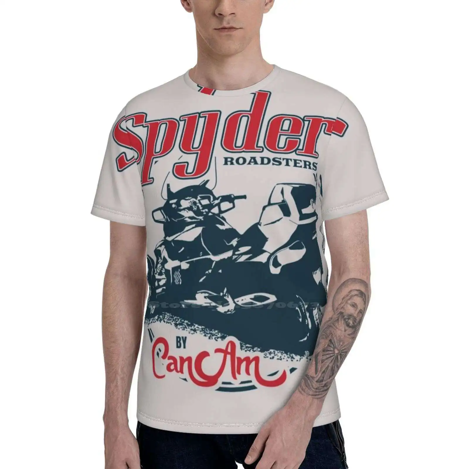 

Повседневная футболка унисекс Can-Am Roadsters в стиле ретро с 3D логотипом, свободная футболка большого размера Canam Can Am Roadsters трехколесный велосипе...