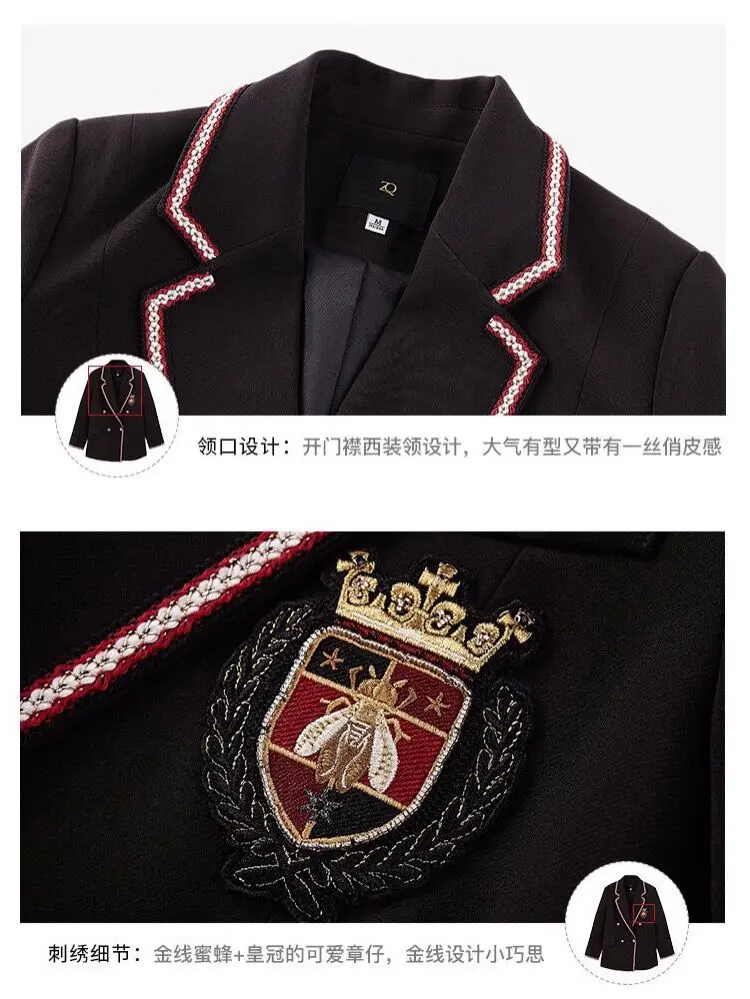 

2021 new women's team bomb street suit suit female college style small suit