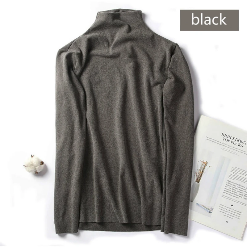 Женская теплая нижняя рубашка с высоким воротником и термобелье топы длинными