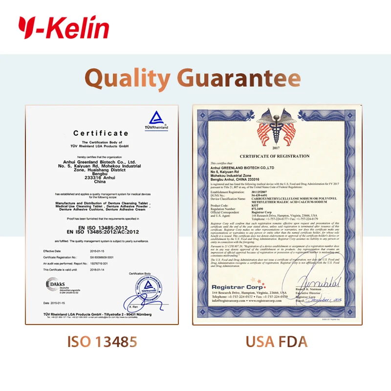 Y Kelin Фиксирующий клей порошок для зубных протезов 25 г приведенный в действие
