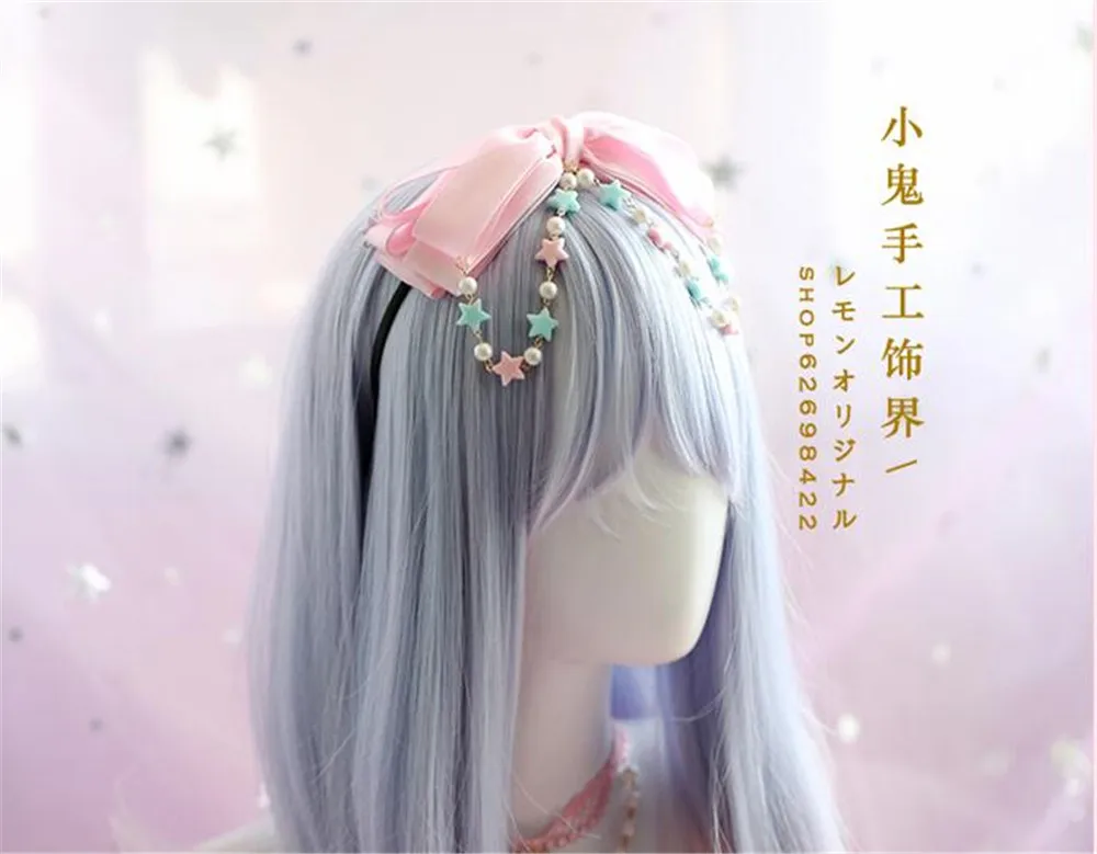 Заколка для волос с жемчугом и бантом B498 в готическом стиле|Аксессуары костюмов| |