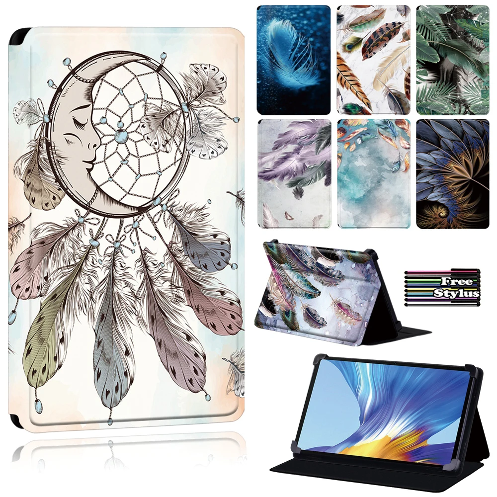 

Cover Case for Huawei Enjoy Tablet 2 10.1/Honor V6/MatePad(10.4/10.8/Pro 10.8/T8) - Anti-Dust Leather Feather Series Tablet Case