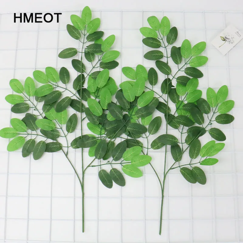 Зеленый искусственный большой Эвкалиптовый лист растения настенный материал