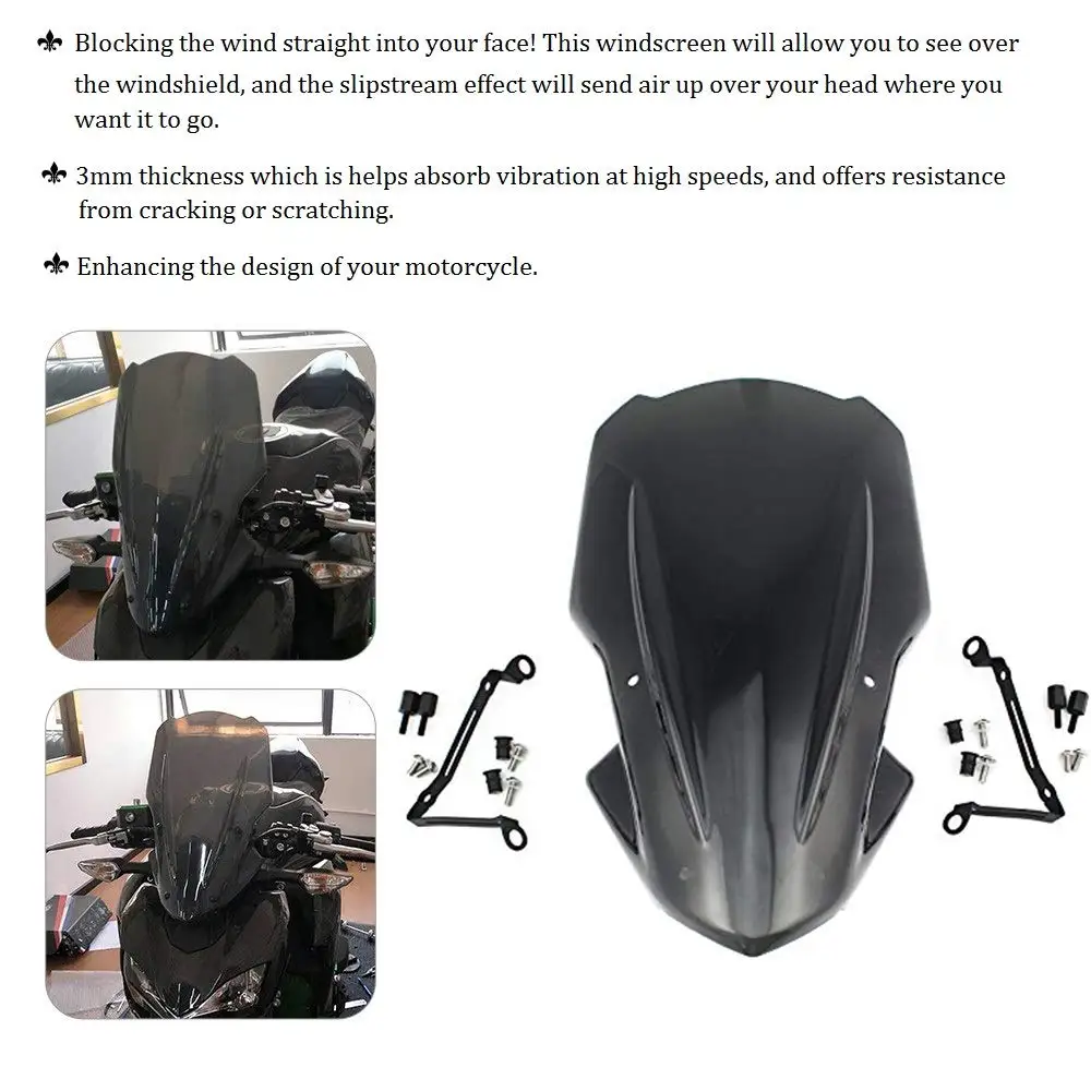 Ветровое стекло для Kawasaki Z900 ветровой экран с регулируемым кронштейном