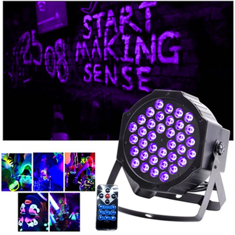 Wireless Remote Control Ultraviolet 36X3W LED Par Light/Wash Effect Spotlight Fluorescent Bulb Black Light Halloween Party prom | Лампы и