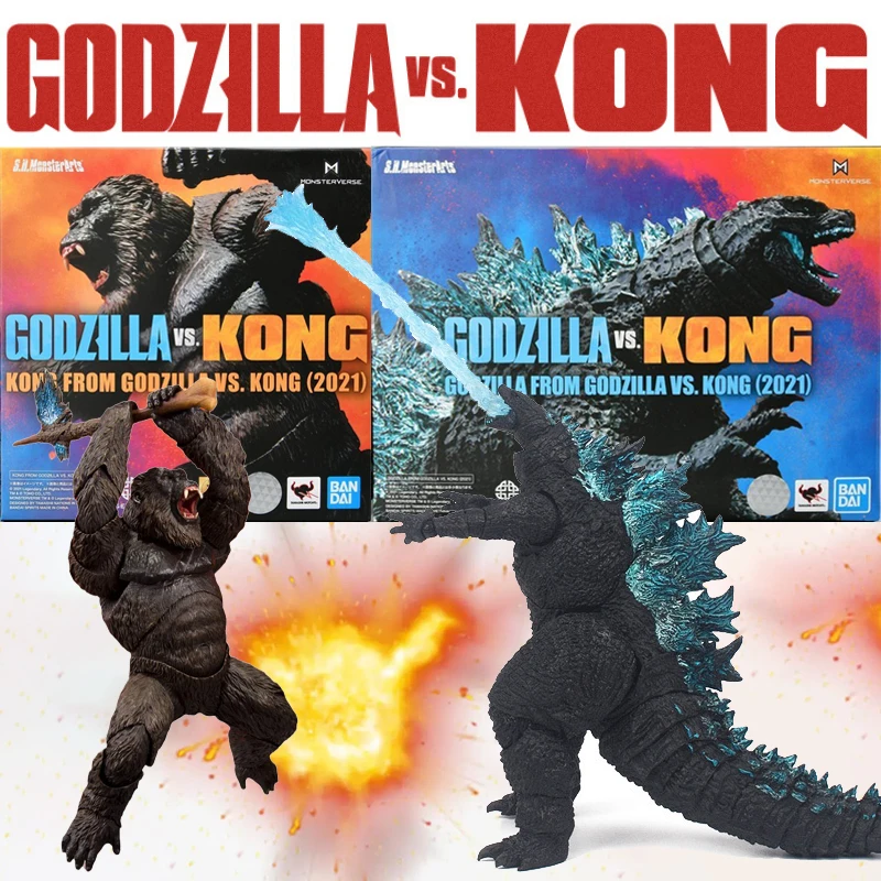 New Bandai Spirits Tamashi Nations S.h.monsterarts 2021 Movie Godzilla Vs. Kong King of Monsters Gojira Action Figure Kids Toys