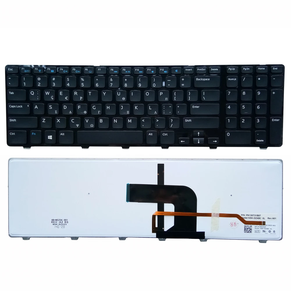 

Greece Laptop Backlit keyboard for DELL 3721 17R-5721 N3721 N5721 5721 5737 5357 00KXWP 0KXWP GK Greek Keyboards with Backlight