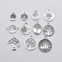 tibetan antique silver color tree of life charm pendant jewelry making bracelet accessories jewelry findings handmade 16 styles