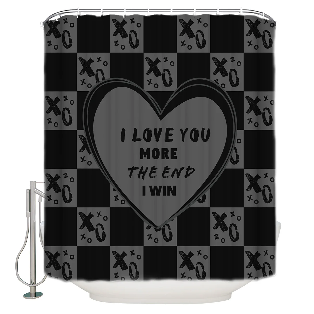День Святого Валентина люблю вас больше конец I Win черный серый ванная комната