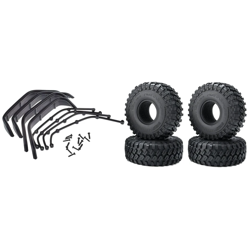 

2 комплекта радиоуправляемых запчастей для автомобиля: 1 комплект крыльев и 1 комплект резиновых шин 1,9 123x48 мм