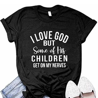i love god letter print womens short sleeve graphic tees funny sayings t shirt humor letters printing shirts