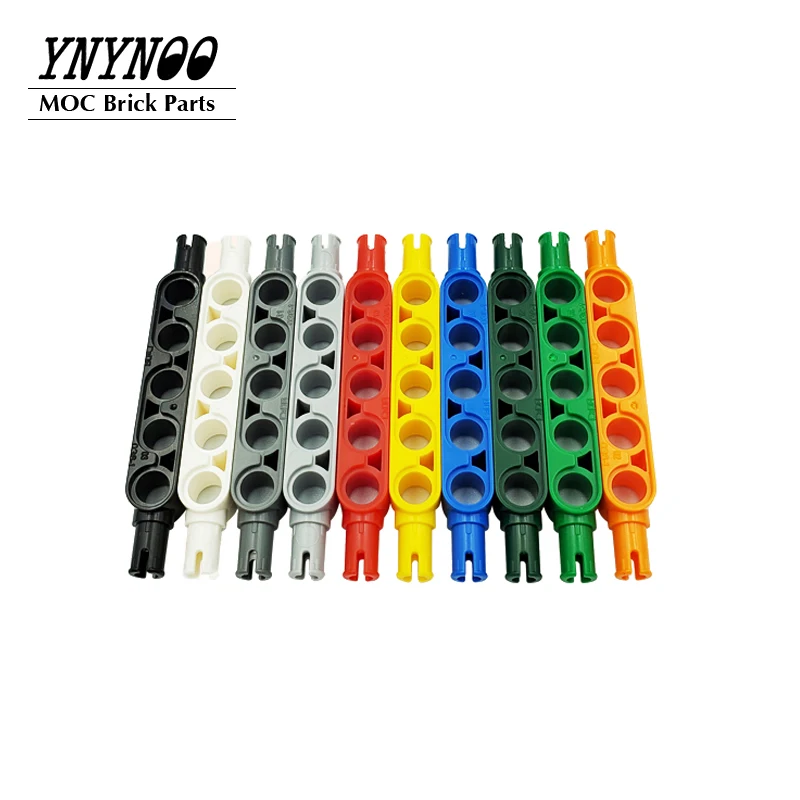 

10Pcs/lot High-Tech Beam Special 1x5 Thick with 2 Friction Ridges Pins Connectors MOC Building Blocks Bricks DIY Toys fit 32316