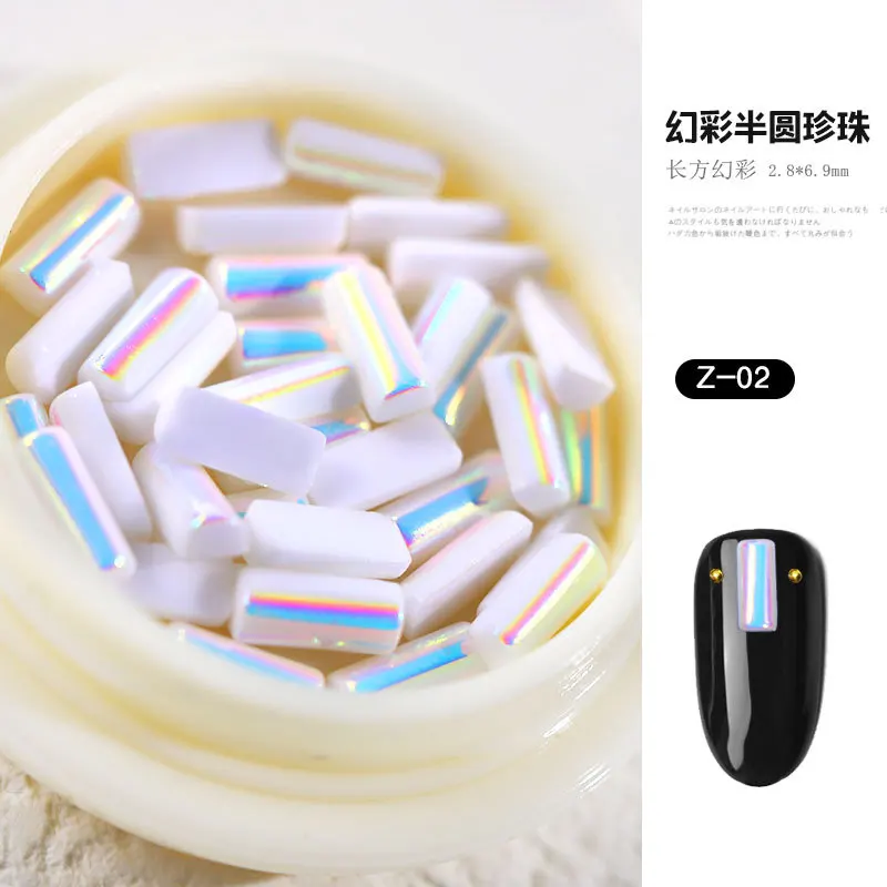 

AB White Half Pearl Mixed Size DIY Craft ABS Resin Flatback Half Round Imitation Pearls for Nail Art Decoration