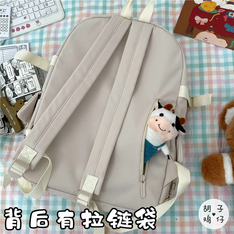 

YJ1069 2021 new Girls Backpack Japanese Harajuku Student School Bag Female Port Style Retro Large Capacity Backpack