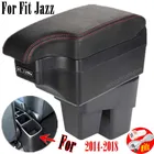 Подлокотник для центральной консоли Honda Fit Jazz 2014-2018, подлокотник, искусственная кожа, с подстаканником, 2015, 2016, 2017