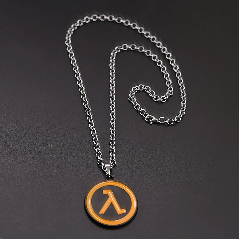Half-Life Alyx Key Chain Necklaces Game Half Life LAMBDA Logo Key Pendant Chain Metal Keychain Keyrings Gift Jewelry for Men images - 6