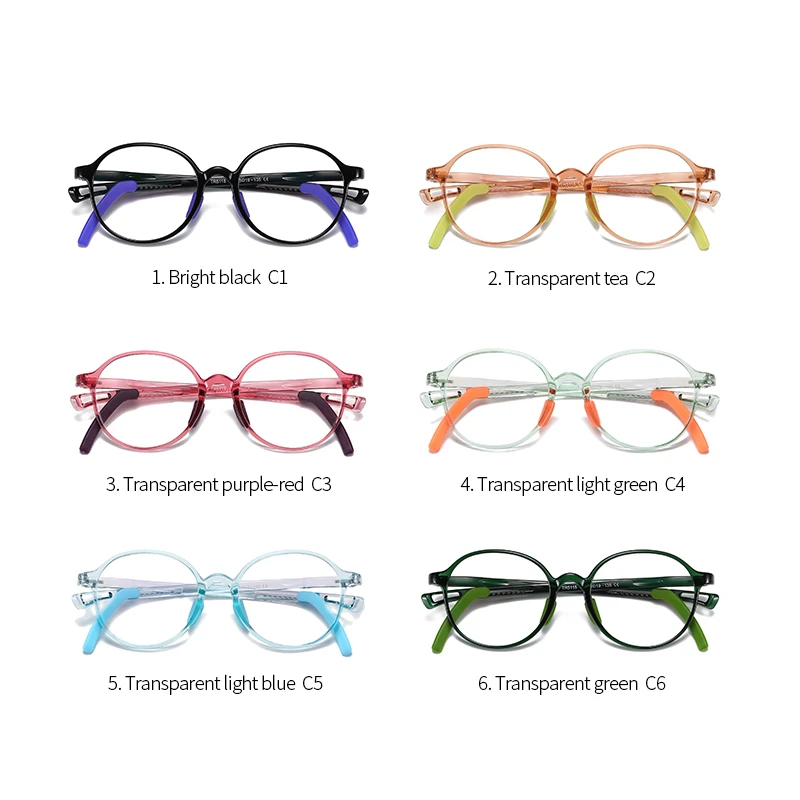 

Round Anti Blue Light Glasses Children Silicone Soft Frame Goggles Plain Eyeglasses For Kids Boys Girls Frames Transparent UV400