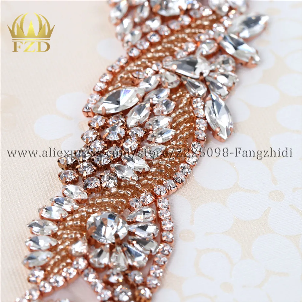 (10 шт.) оптовая продажа пришивная Золотая свадебная аппликация с кристаллами