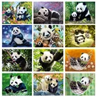 5D алмазная живопись, панда джунглей, алмазная вышивка своими руками, полная выкладка, мозаика, вышивка крестиком, картина, животное, искусство, украшение для дома