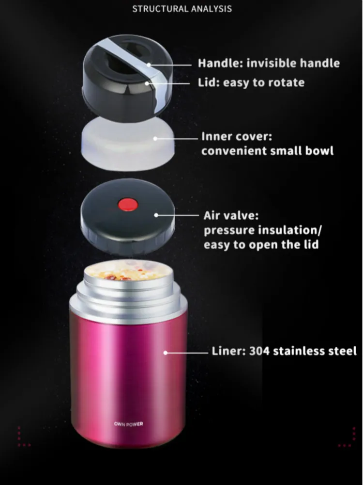 Термос для супа из нержавеющей стали OWNPOWER переносной контейнер еды большой
