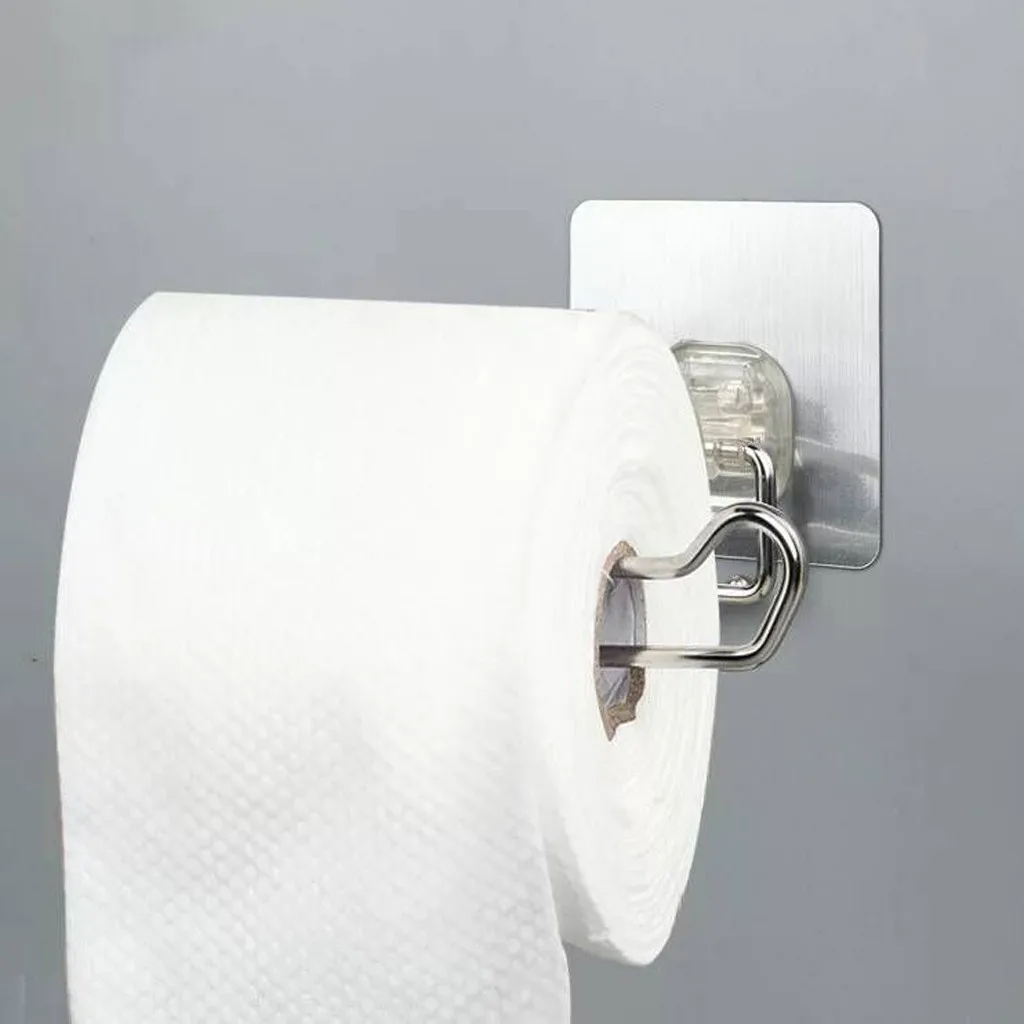 

Stainless steel bathroom toilet towel rack towel rack kitchen free punch towel rack With Shelf Storage Wall Basket
