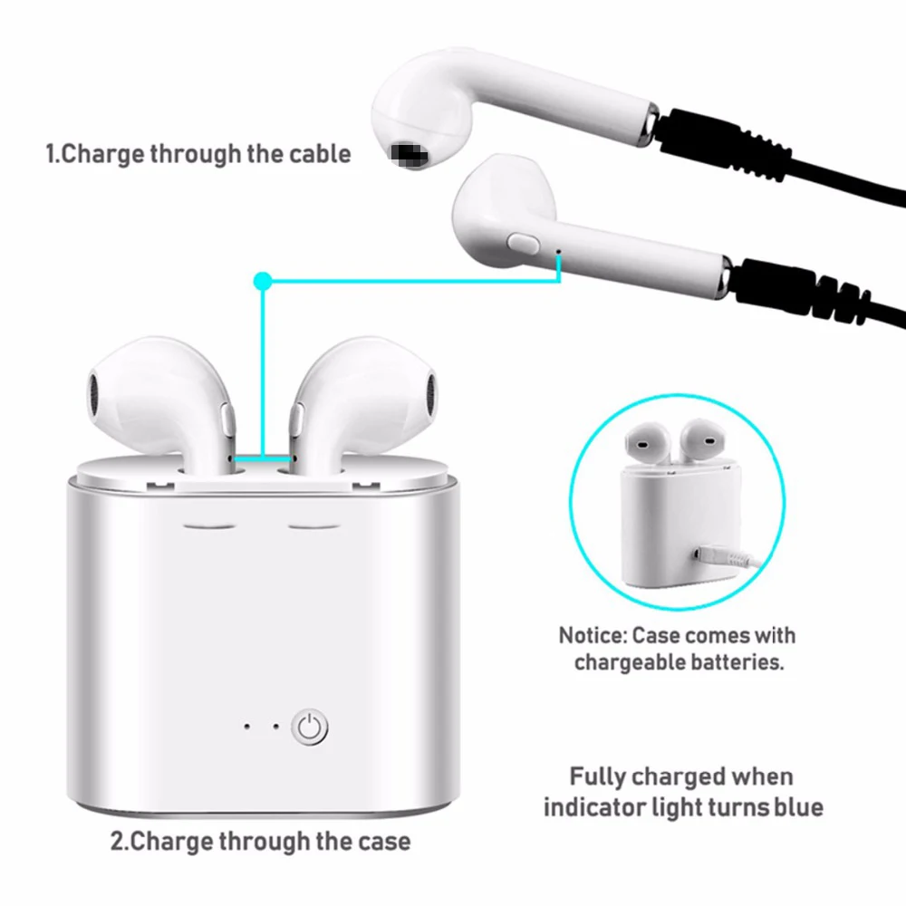 I7s TWS зарядка стерео наушники Bluetooth 5,0 гарнитура с зарядкой беспроводная гарнитура микрофон для всех смартфонов