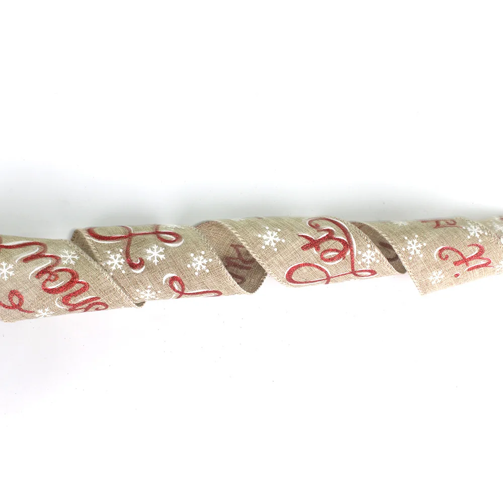 Рождественская лента 6 3*200 см ткань льняного типа сделай сам бант Ремесла Декор