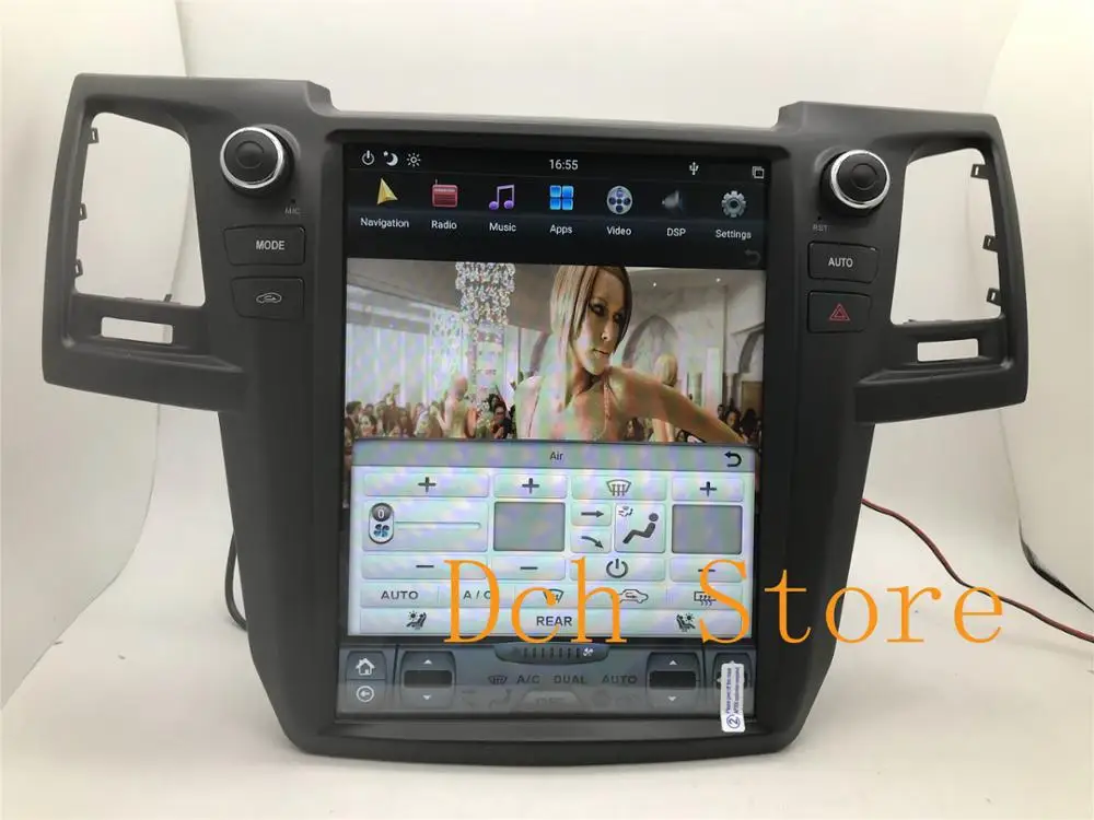 Автомобильный DVD плеер с GPS вертикальный tesla стиль Android 9 0 для Toyota Fortuner hilux 2008 2015