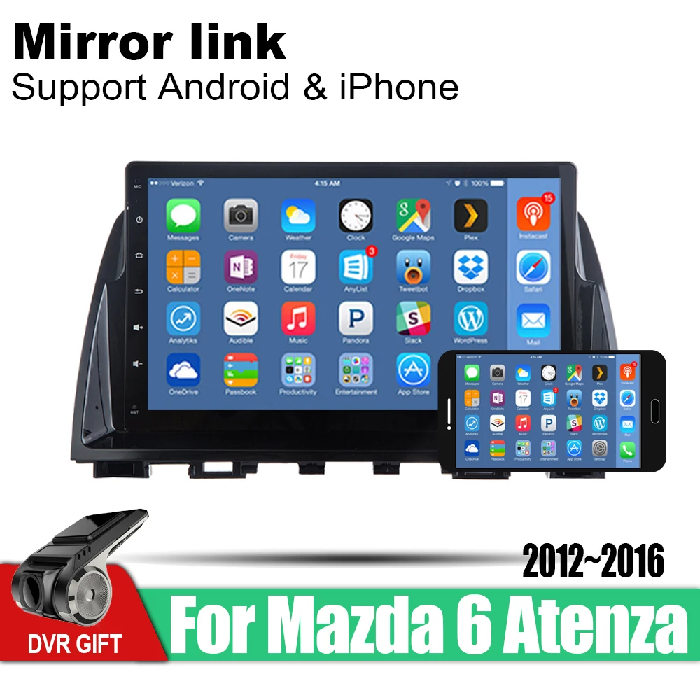 

Android Car Multimedia Player For Mazda 6 Atenza 2012-2016 2 Din GPS Navigation Video Stereo Radio Audio Display Screen