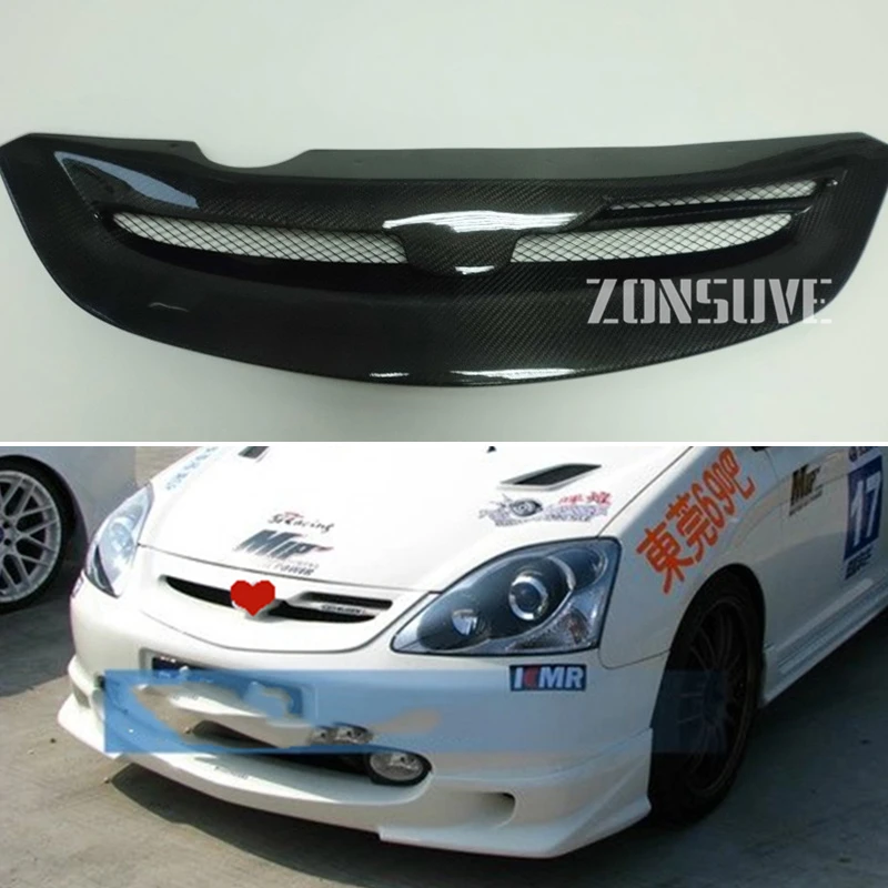 Насадка на решетку радиатора из углеродного волокна для Honda EP3 7th Civic SI 2002