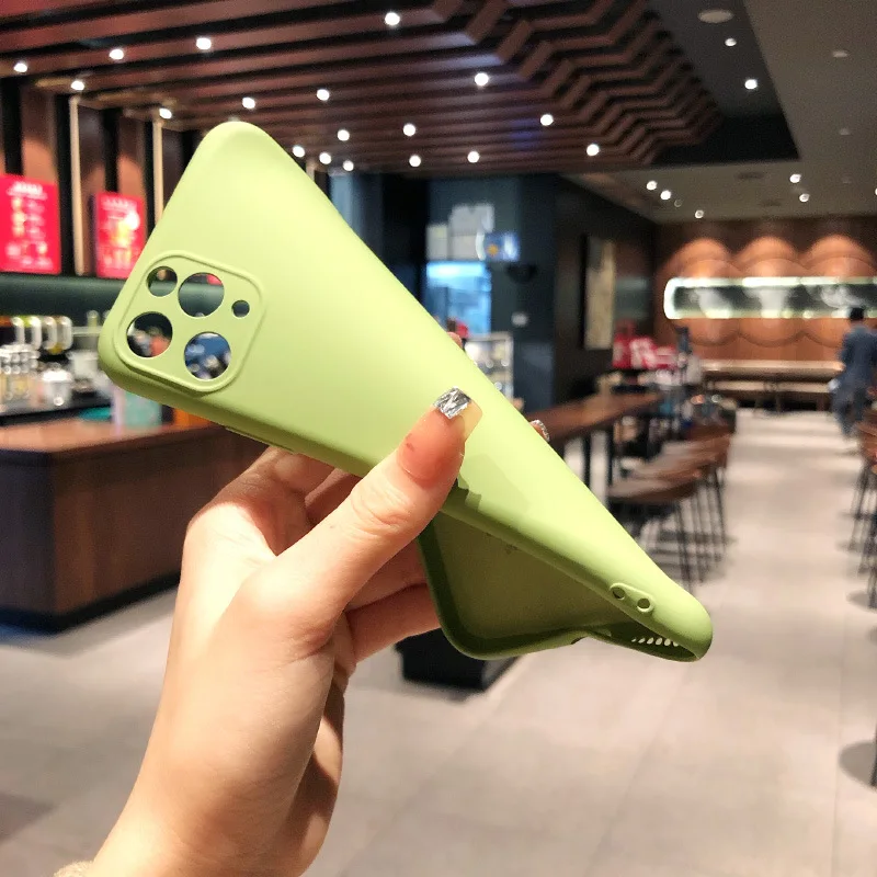 Kowkaka Жидкий чехол для телефона iPhone 11Pro Max простой сплошной цвет защита пушистая