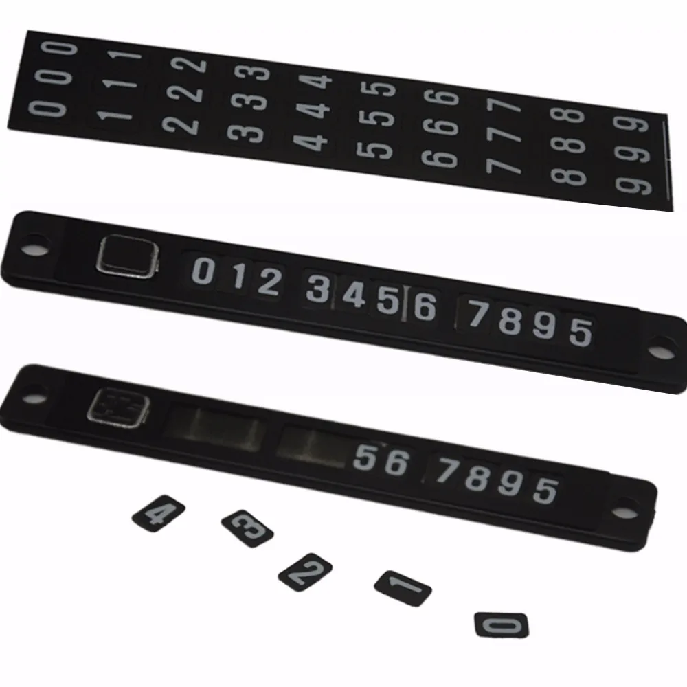 

Car Styling Black Magnetic Temporary Car Parking Card Phone Number Card Plate Sucker Car Sticker With A Number Sheet Universal