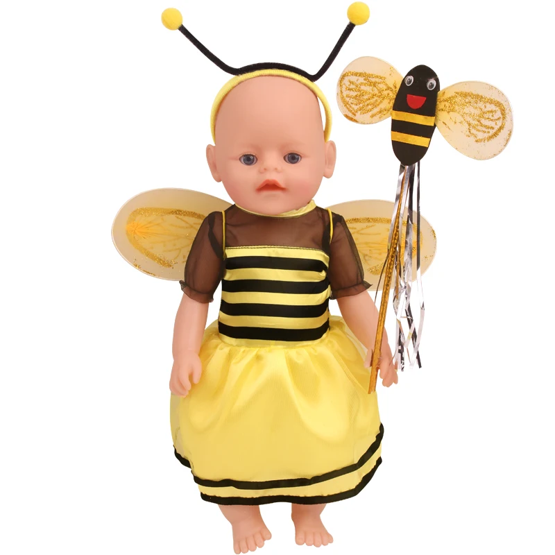 Кукольное платье для новорожденных 43 см набор с красной Пчелой на Хэллоуин