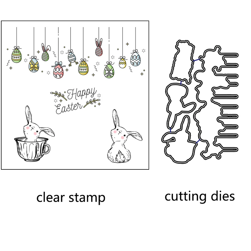 AZSG Easter egg Animal Clear Stamps/Seals For DIY Scrapbooking/Card Making/Album Decorative Silicone Stamp Crafts
