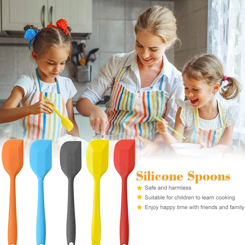 

21cm Multi-Color Long Handle Silicone Scraper Baking Cake Pastries Mastered Non-Dip Butter Cake Pot Kitchen Making Small Size