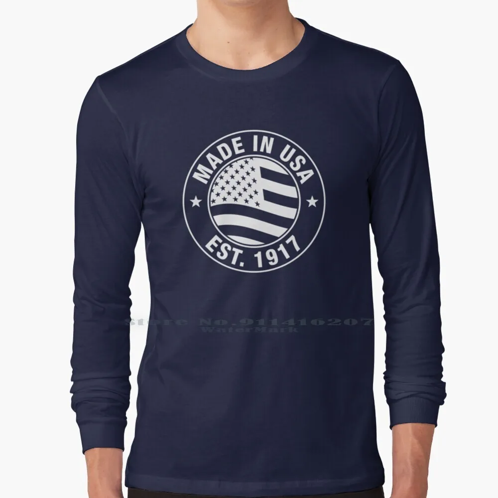 

Made In Usa Est. 1917 - 100 Years Old 100th Birthday Gift T Shirt 100% Pure Cotton Usa Made In Usa Birthday Patriotic Birthday