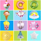 Шары в виде мороженого, розовые фольгированные шарики в форме пончика, шарики-леденец для детского праздника, украшения для дня рождения, милая детская игрушка для мальчиков и девочек