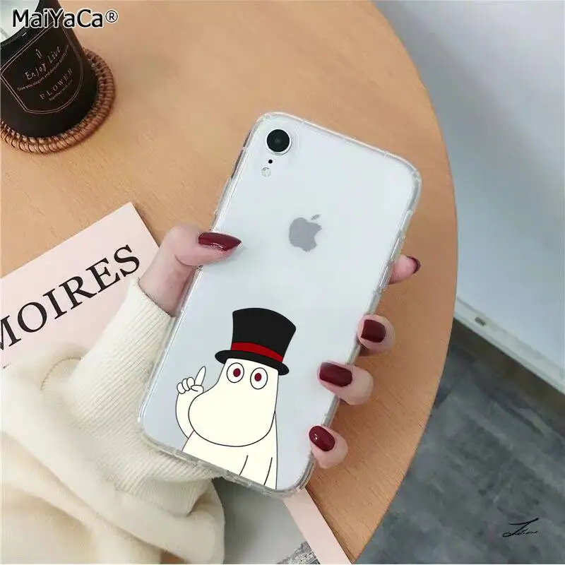 MaiYaCa прекрасный hippo Moomin прозрачный мягкий ТПУ чехол для телефона iPhone 11 pro XS MAX 8 7 6S Plus X 5 5S SE XR