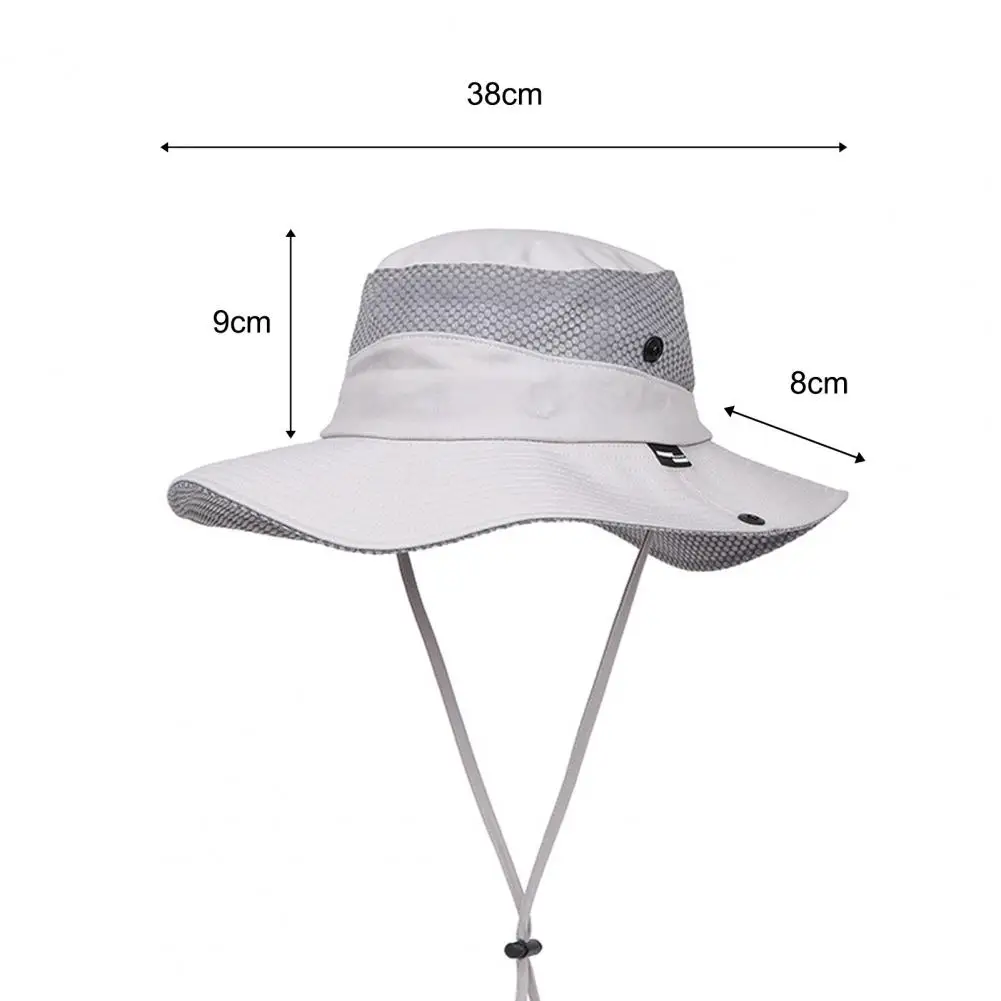 

Outdoor sports Wide Brim Outdoor Hat Vent Hole with Strap Anti-UV Sun Protection Sunshade Fishing HatUnisex Fishing Caps